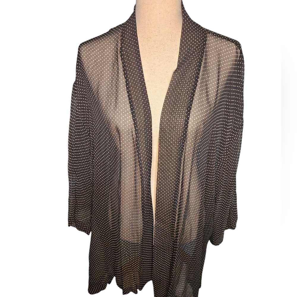 100% Silk Sheer Polka Dot Kimono - One Size